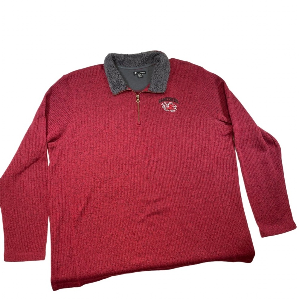 Champion Elite Vintage Sherpa Lined Quarter-Zip Garnet Red Gamecocks Men's XXL